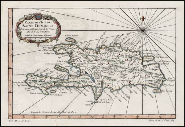 29-Caribbean Map By Jacques Nicolas Bellin