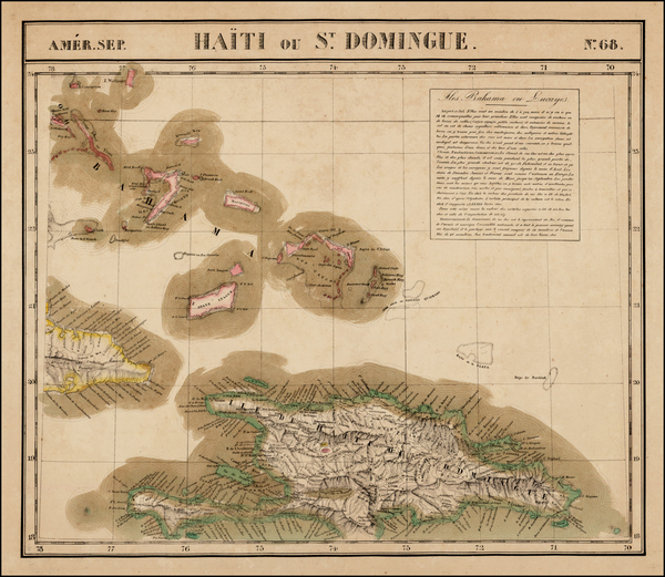 85-Caribbean Map By Philippe Marie Vandermaelen