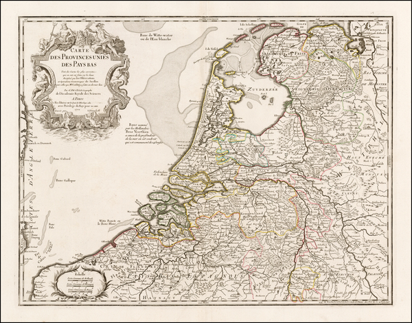 40-Netherlands Map By Philippe Buache