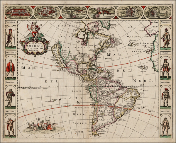 25-California as an Island and America Map By Frederick De Wit