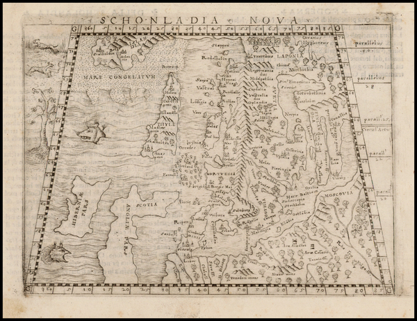 38-Baltic Countries, Scandinavia and Iceland Map By Giacomo Gastaldi