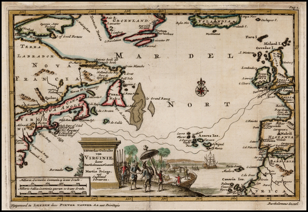 54-Atlantic Ocean, New England and Mid-Atlantic Map By Pieter van der Aa