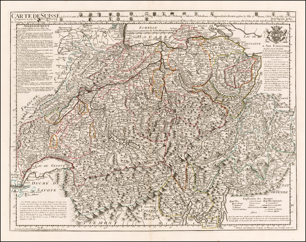 7-Switzerland Map By Philippe Buache