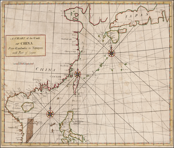 98-China, Japan, Southeast Asia and Philippines Map By John Senex / Edmond Halley / Nathaniel Cutl