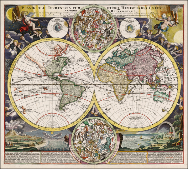 26-World, World, Celestial Maps and Curiosities Map By Johann Baptist Homann