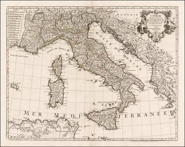 75-Italy Map By Philippe Buache