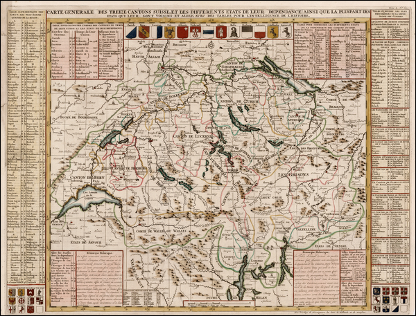 17-Switzerland Map By Henri Chatelain