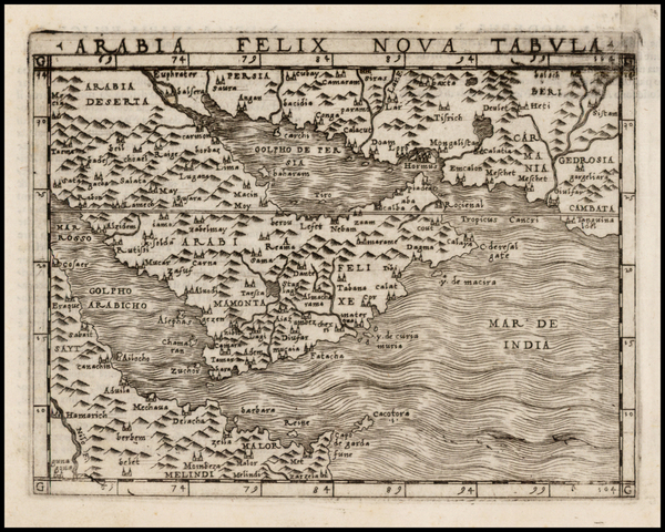 55-Middle East Map By Giacomo Gastaldi