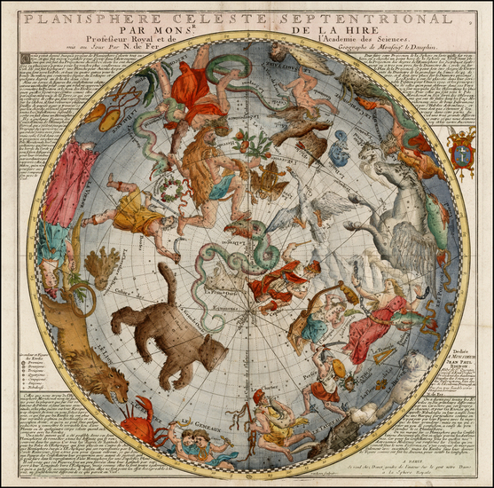 36-Celestial Maps Map By Nicolas de Fer / Guillaume Danet