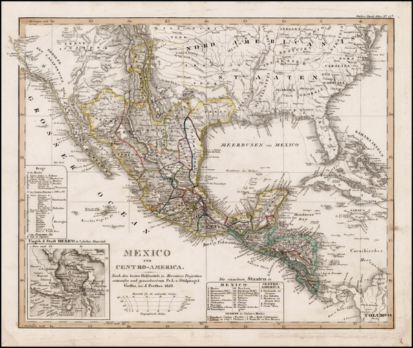 79-Texas, Southwest, Rocky Mountains, Mexico and California Map By Adolf Stieler