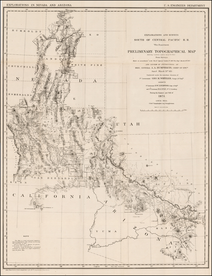 95-Southwest and California Map By George M. Wheeler / Louis Nell