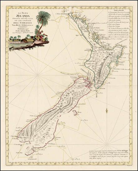 93-New Zealand Map By Antonio Zatta