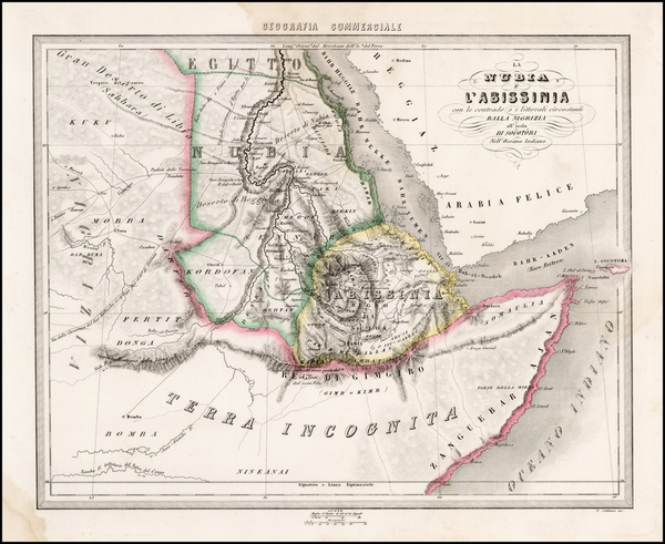 78-Egypt, North Africa and East Africa Map By Francesco Marmocchi