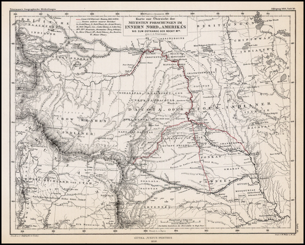 97-Plains, Southwest and Rocky Mountains Map By Augustus Herman Petermann