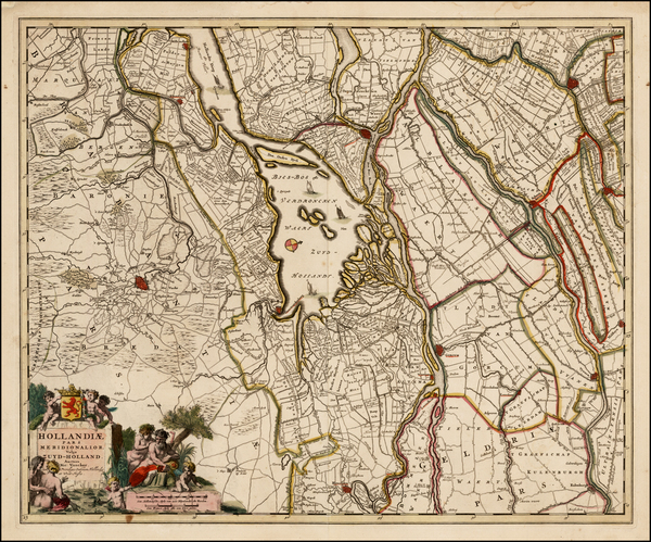 96-Netherlands Map By Nicolaes Visscher I