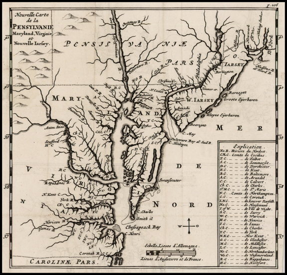 37-Mid-Atlantic and Southeast Map By Richard Blome - Abraham Wolfgang