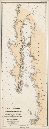 77-Baja California Map By Augustus Herman Petermann