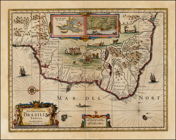 11-Brazil Map By Henricus Hondius