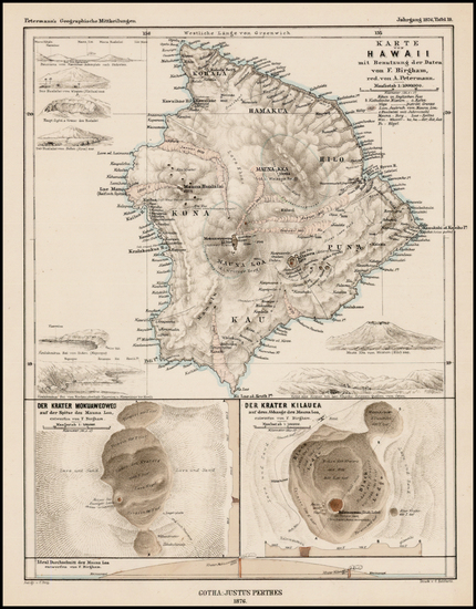 59-Hawaii and Hawaii Map By Augustus Herman Petermann