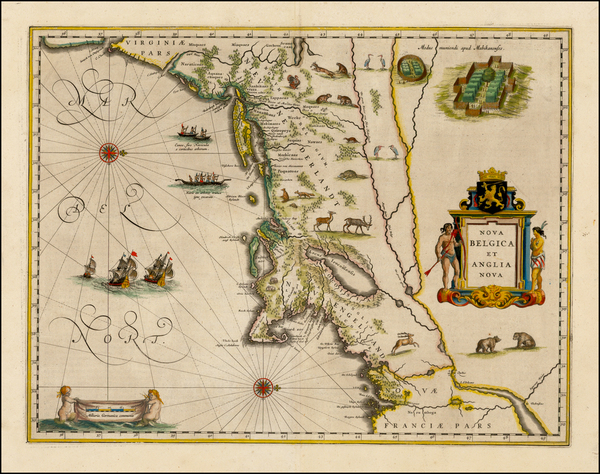 21-New England and Mid-Atlantic Map By Willem Janszoon Blaeu