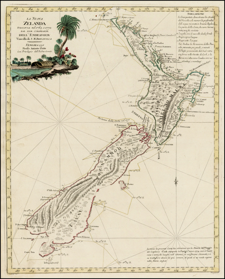 4-New Zealand Map By Antonio Zatta
