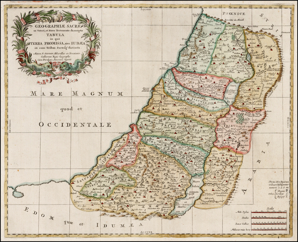 65-Holy Land Map By Nicolas Sanson