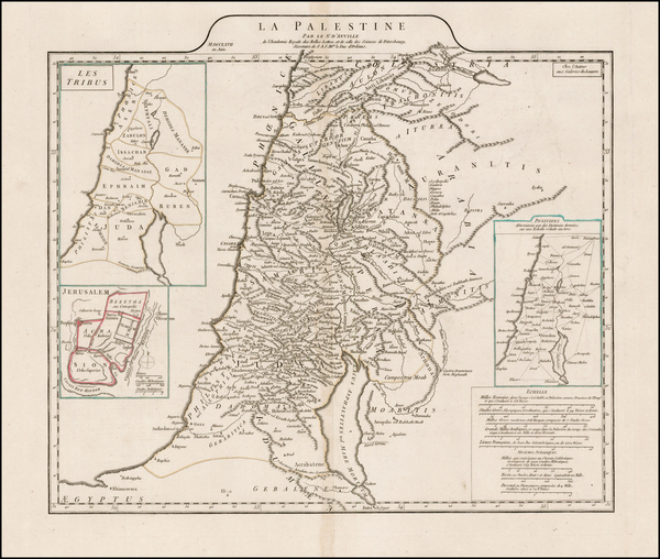 67-Holy Land Map By Jean-Baptiste Bourguignon d'Anville