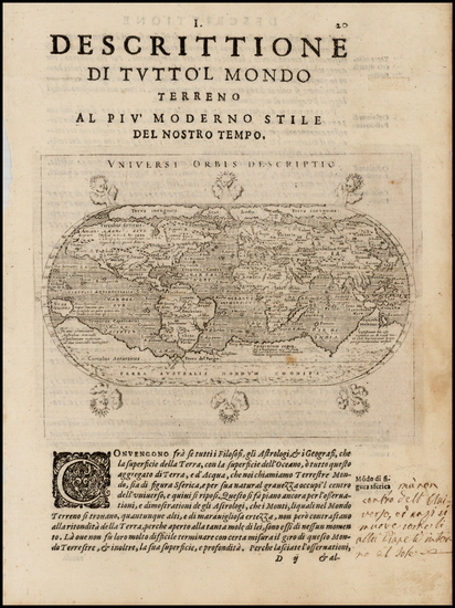 74-World and World Map By Giovanni Antonio Magini