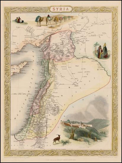 69-Middle East and Holy Land Map By John Tallis