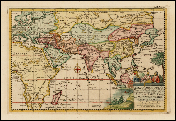 63-Asia, China, India, Southeast Asia and Central Asia & Caucasus Map By Emanuel Bowen