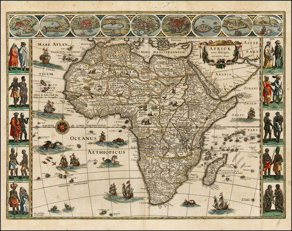 50-Africa and Africa Map By Willem Janszoon Blaeu