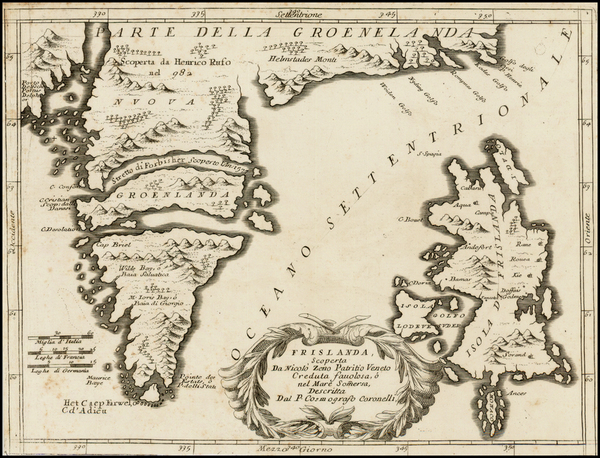 3-Polar Maps, Atlantic Ocean and Balearic Islands Map By Vincenzo Maria Coronelli