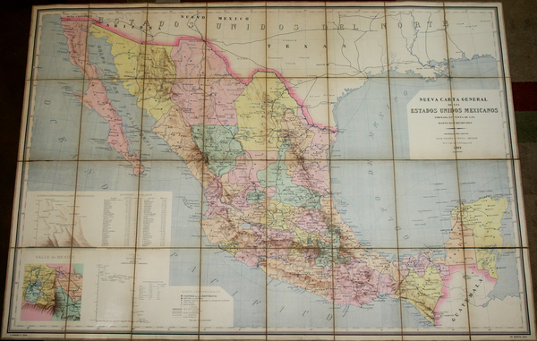 33-Texas, Southwest, Mexico and Baja California Map By Juan Valdes y Cueva