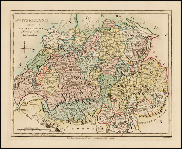 25-Switzerland Map By Robert Wilkinson