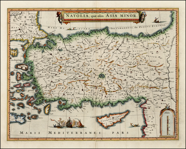 84-Turkey, Mediterranean, Turkey & Asia Minor and Balearic Islands Map By Jan Jansson