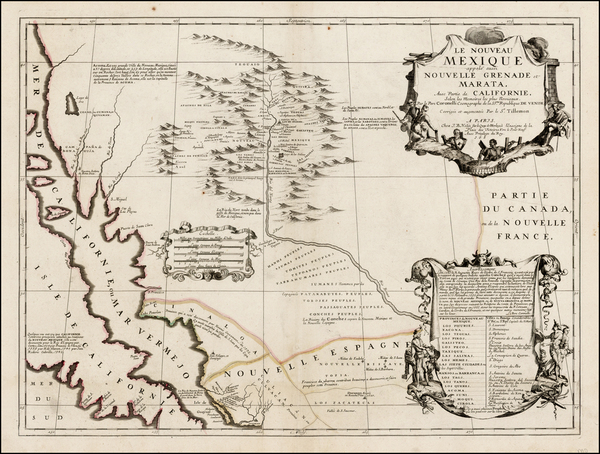 89-Texas, Southwest, Mexico and California Map By Vincenzo Maria Coronelli / Jean-Baptiste Nolin