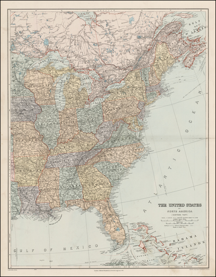 69-United States Map By Edward Stanford