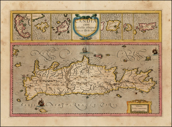 19-Mediterranean, Balearic Islands and Greece Map By Gerard Mercator