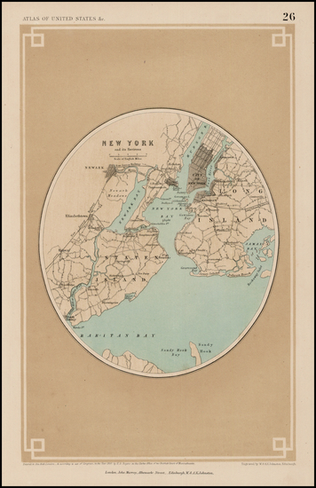 46-New York City Map By Henry Darwin Rogers  &  Alexander Keith Johnston