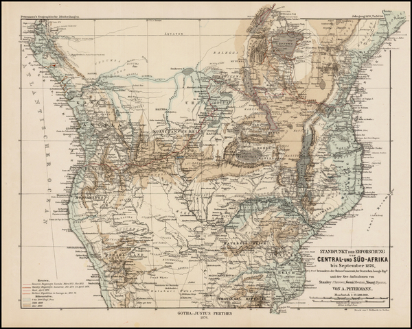 51-South Africa and East Africa Map By Augustus Herman Petermann