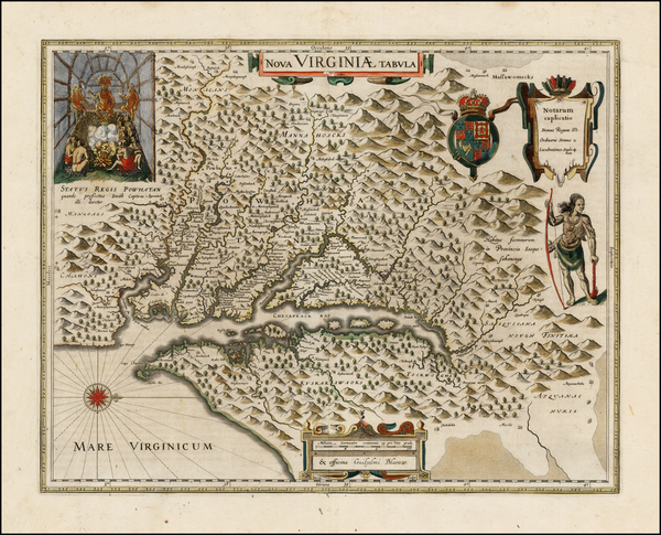 87-Mid-Atlantic and Southeast Map By Willem Janszoon Blaeu