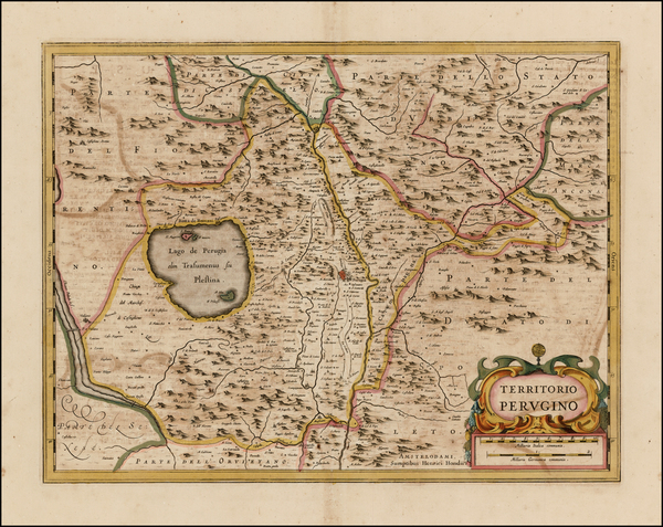 58-Italy Map By Henricus Hondius