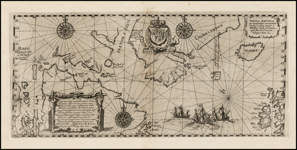 91-Polar Maps, Atlantic Ocean and Canada Map By Theodor De Bry