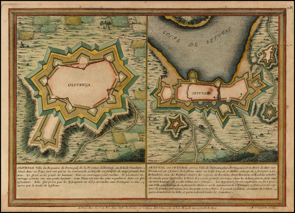 72-Portugal Map By Nicolas de Fer