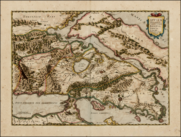 86-Greece Map By Henricus Hondius