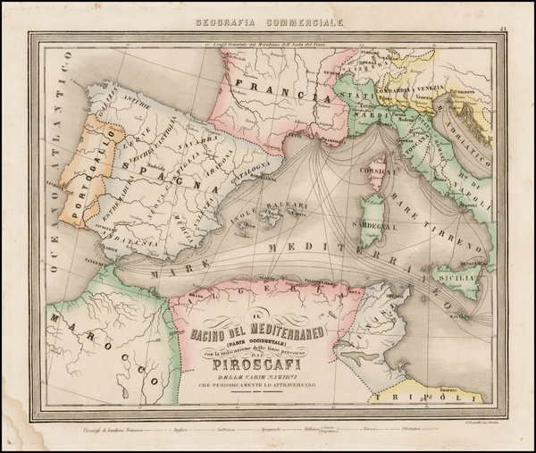 23-Mediterranean Map By Francesco Marmocchi