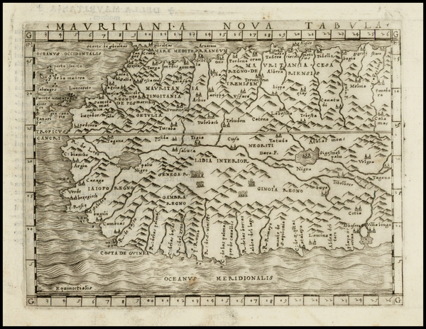 20-Africa, North Africa and West Africa Map By Giacomo Gastaldi