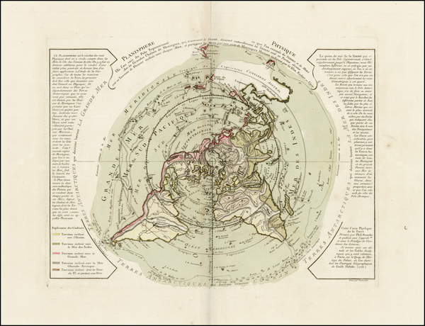 93-Northern Hemisphere, Polar Maps, Alaska and Canada Map By Philippe Buache