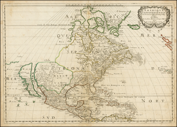 48-Midwest, North America and California Map By Nicolas Sanson