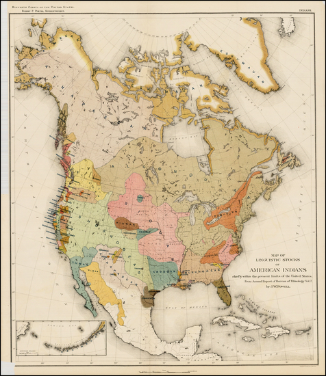 29-United States and North America Map By J.W. Powell